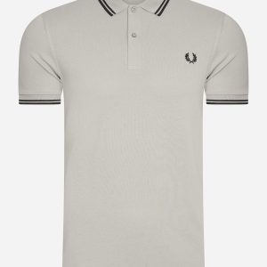 Twin tipped Fred Perry shirt - limestone black