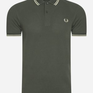 Twin tipped fred perry shirt - field green oatmeal
