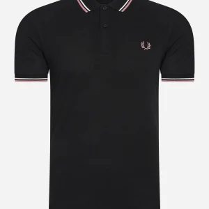 Twin tipped fred perry shirt - black ecru