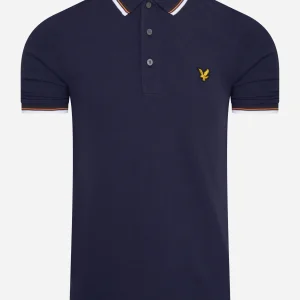 Tipped polo - navy white