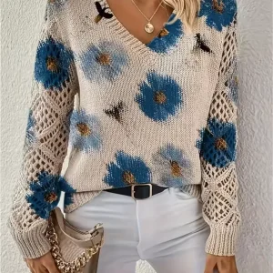 Comfortabele Bloemen Trui