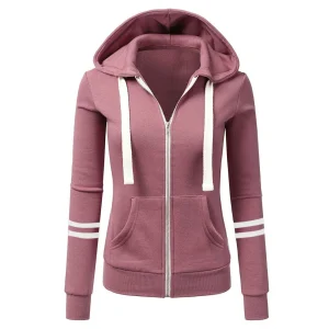 Dames Hoodie met Capuchon en Rits van Wol – Beatrice