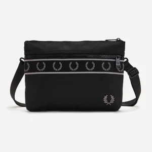 Contrast tape sacoche bag - black