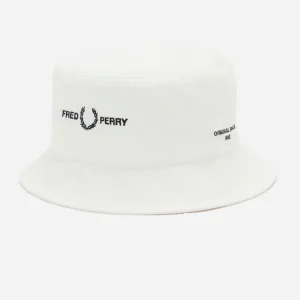 Branded twill bucket hat - snow white