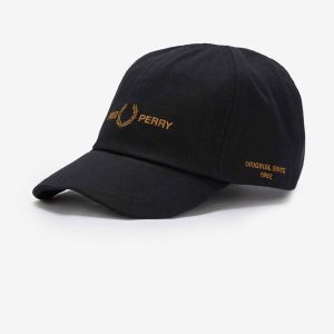 Branded twill cap - black