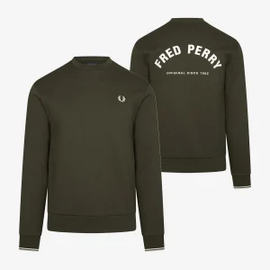 Fred Perry embroidered sweat - hunting green