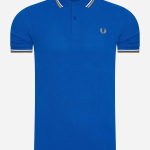 Twin tipped fred perry shirt - mid blue