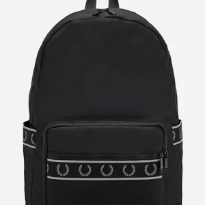 Contrast tape track backpack - black
