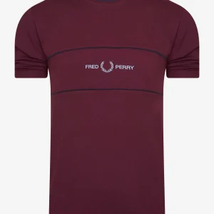 Embroidered panel t - mahogany