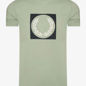 Laurel wreath graphic t-shirt - seagrass
