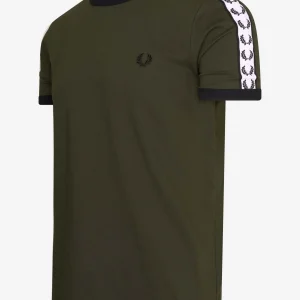 Taped ringer t-shirt - hunting green