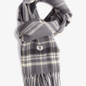 Redacted tartan scarf - gunmetal