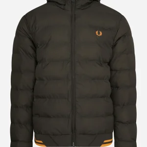 Hooded insulated jacket - hunting green