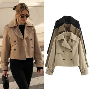 Dames Cropped Trenchcoat
