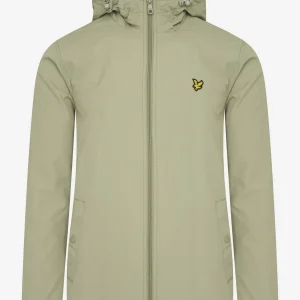 Zip through hooded jacket - moss