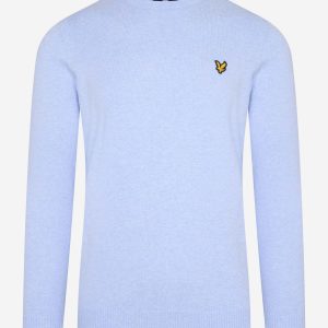 Merino crew jumper - pool blue