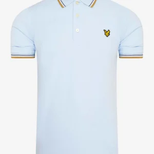 Tipped polo - pastel blue / stand storm