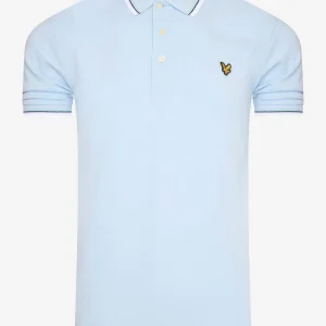 Tipped polo shirt - deck blue white