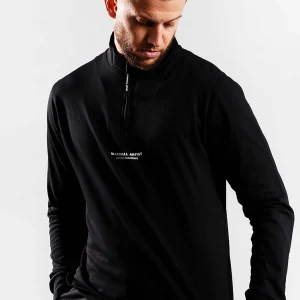 Siren 1/4 zip - black