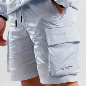 Krinkle nylon cargo short - dolphin grey
