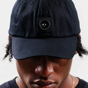 Siren washed cotton cap - black