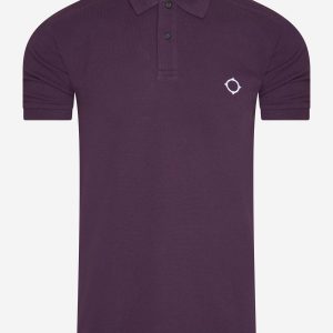 SS pique polo - aubergine