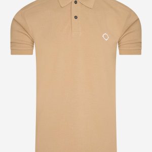 SS pique polo - sand