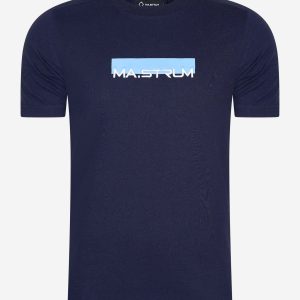 MA.Strum block print tee - ink navy