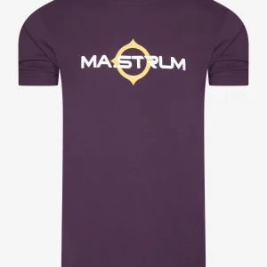 SS logo print tee - aubergine