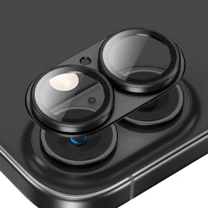 Metalen Camera Lens Beschermhoes met Gehard Glas voor iPhone – 1+1 GRATIS