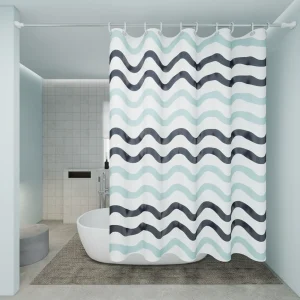 Tweedelige golfstof douchegordijn - AquaDivide